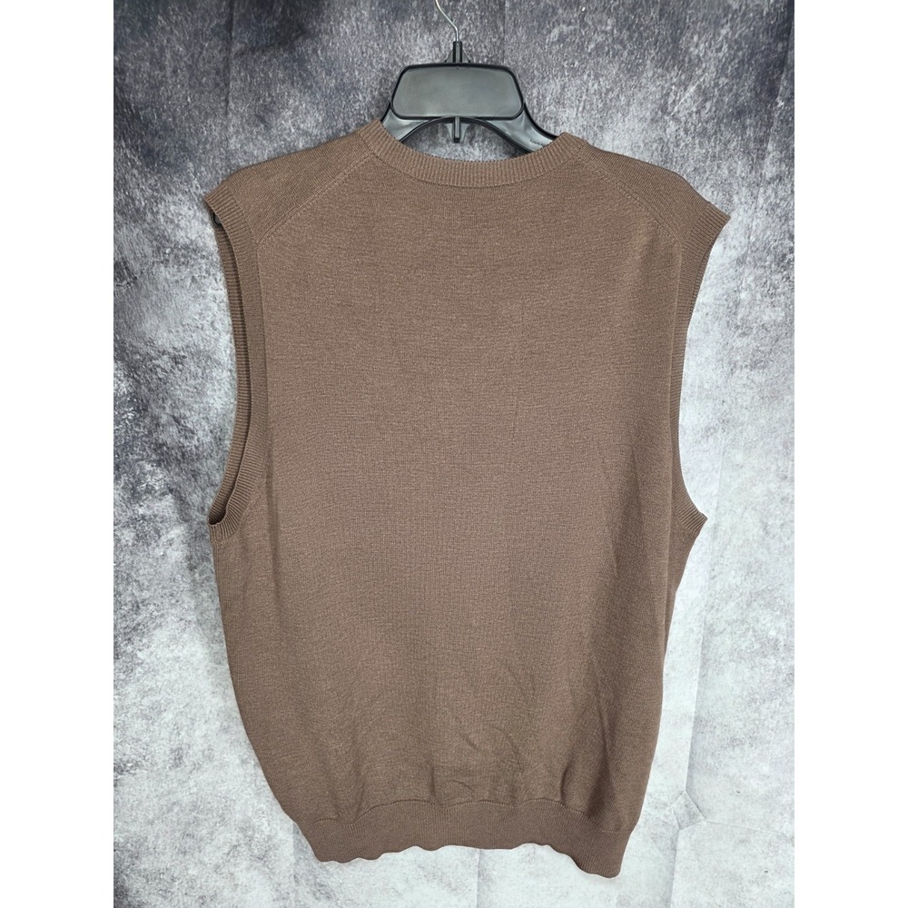 Peter Millar Sweater Vest Mens Large Brown V Neck Pullover Preppy Cashmere Blend - Picture 4 of 11